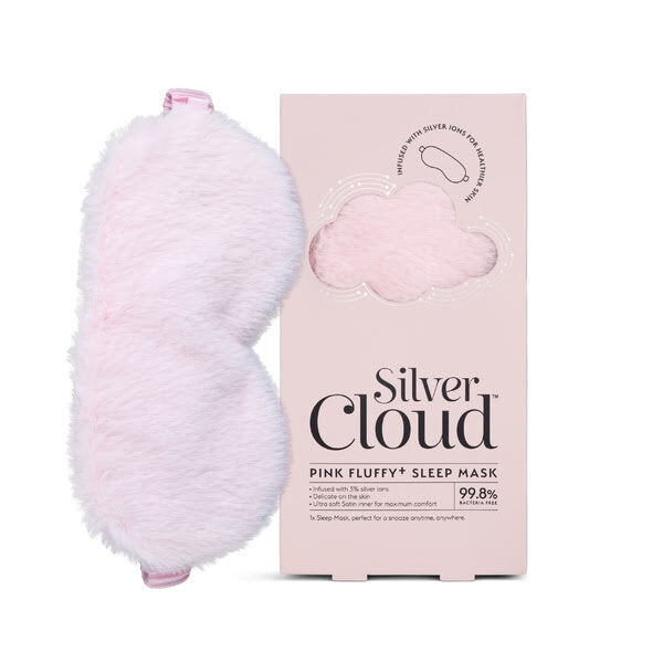 Silver Cloud pink satin sleep mask (British brand)