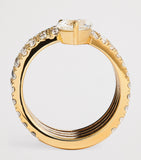SHAY yellow gold diamond swirl pinky ring (British brand)