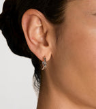 Astrid & Miyu silver crossover illusion hoop earrings 1.9cm, imported from the UK