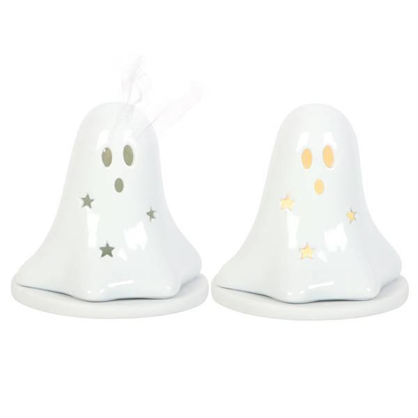 Something Different Ghost Tealight and Incense Holder Ceramic 10cm (British brand)