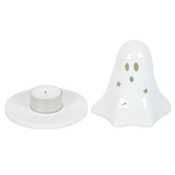 Something Different Ghost Tealight and Incense Holder Ceramic 10cm (British brand)
