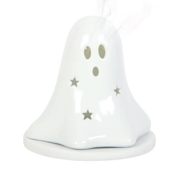 Something Different Ghost Tealight and Incense Holder Ceramic 10cm (British brand)