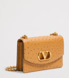 Valentino Garavani Vain shoulder bag ostrich leather - British product