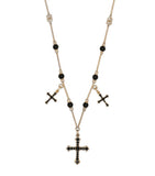 Dolce&Gabbana beaded cross necklace with black beads, UK version