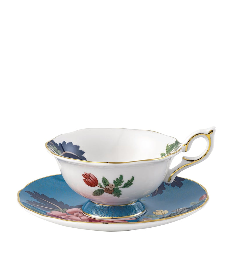 Wedgwood Wonderlust Sapphire Garden teacup and saucer set (British brand)