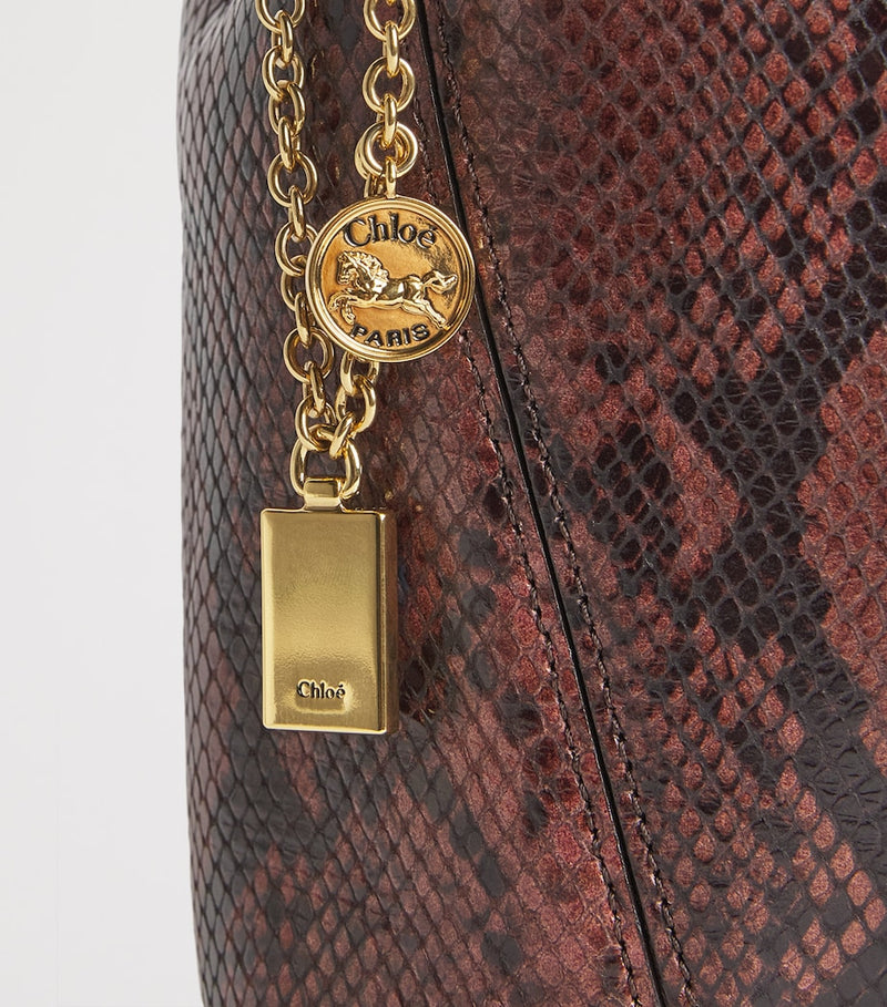 Chloé Spin tote bag snakeskin effect small size (British brand)