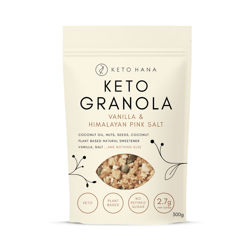 Keto Hana vanilla Himalayan pink salt granola 300g, UK version