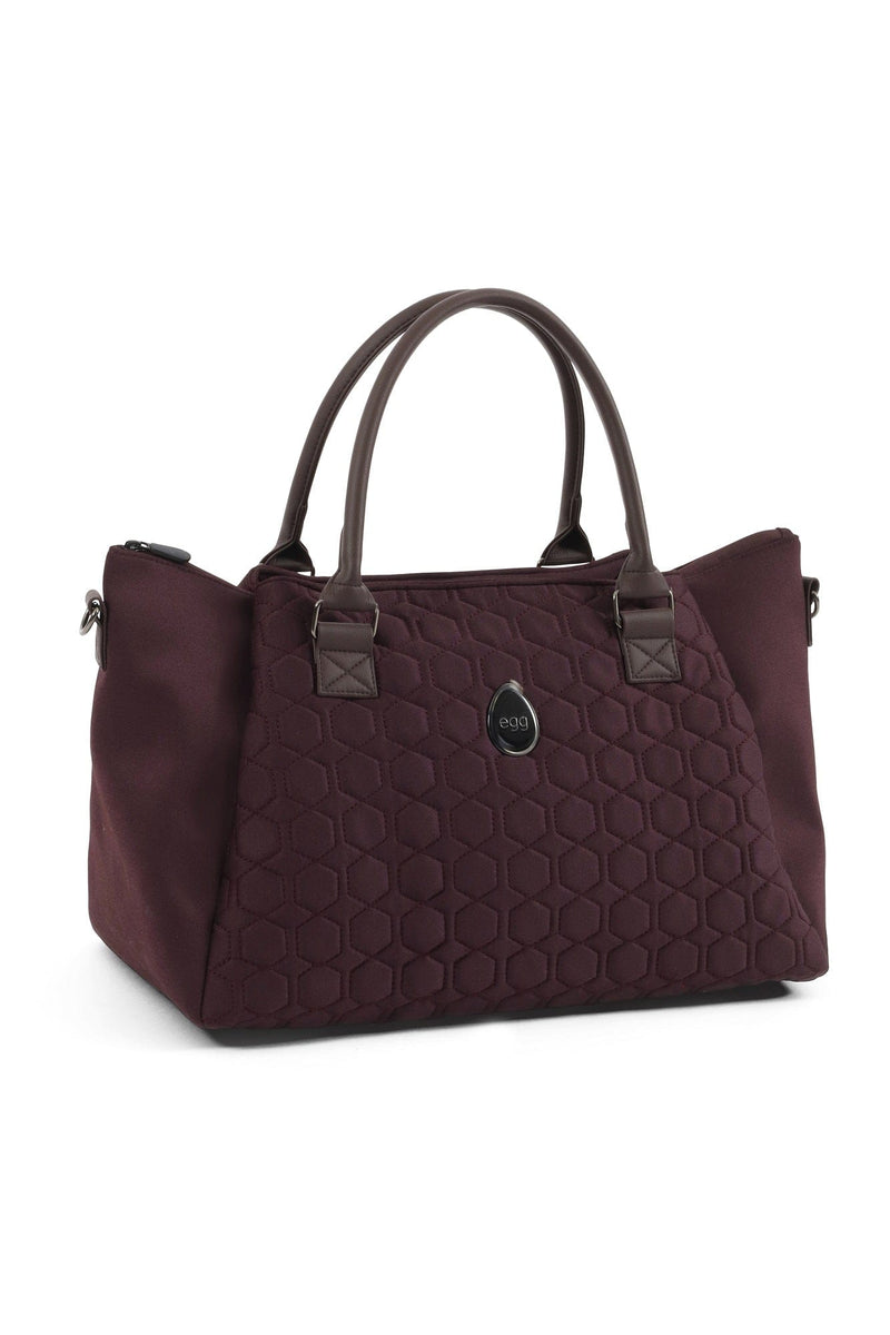 egg overnight bag in Mulberry with changing mat, imported from the UK