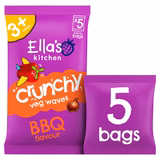 Ella's Kitchen Organic Crunchy BBQ Pea Crisps Kids Snack Multipack 3+ Years 5x10g