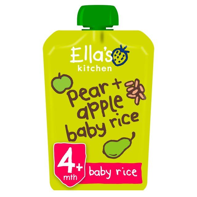 Ella's Kitchen Pear & Apple Baby Rice Baby Food Pouch 4+ Months   120g