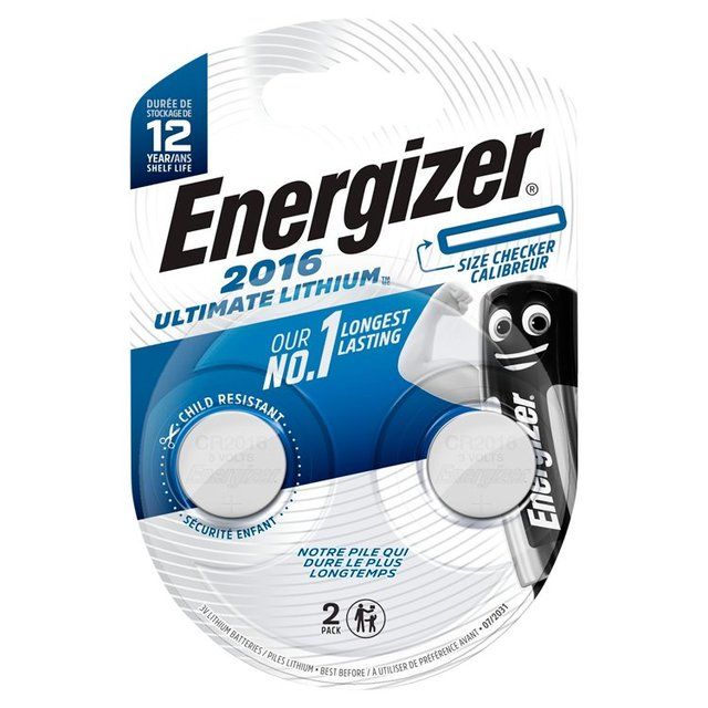 Energizer 2016 Lithium Coin Battery   2 per pack