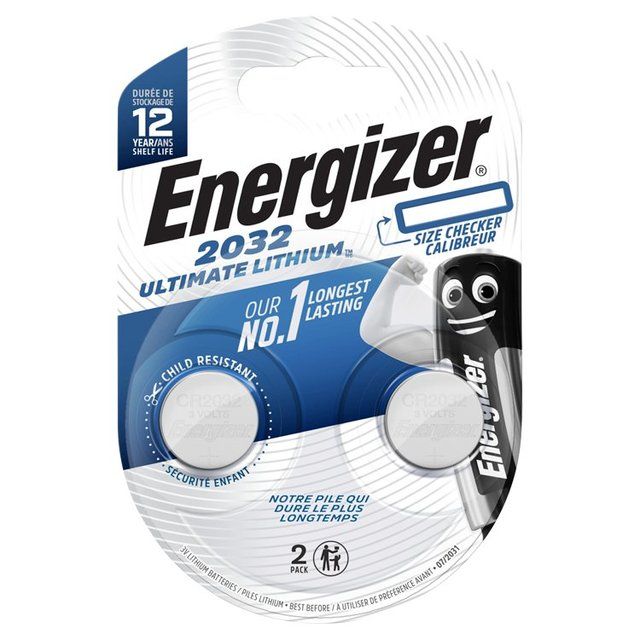 Energizer 2032 Ultimate Lithium Coin Battery 2 per pack