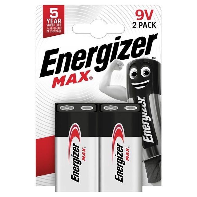 Energizer Max 9V Batteries Alkaline 2 per pack