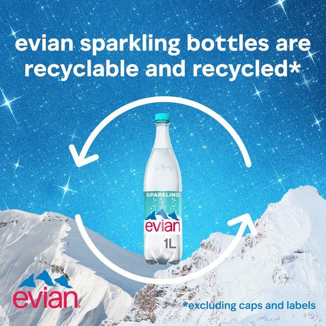Evian Sparkling Natural Water 1L