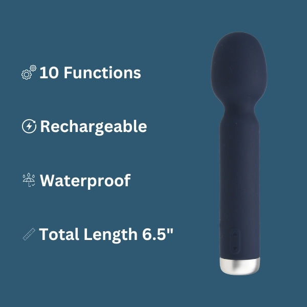 Nauti 10 function silicone wand vibrator 6.5 inches, UK version