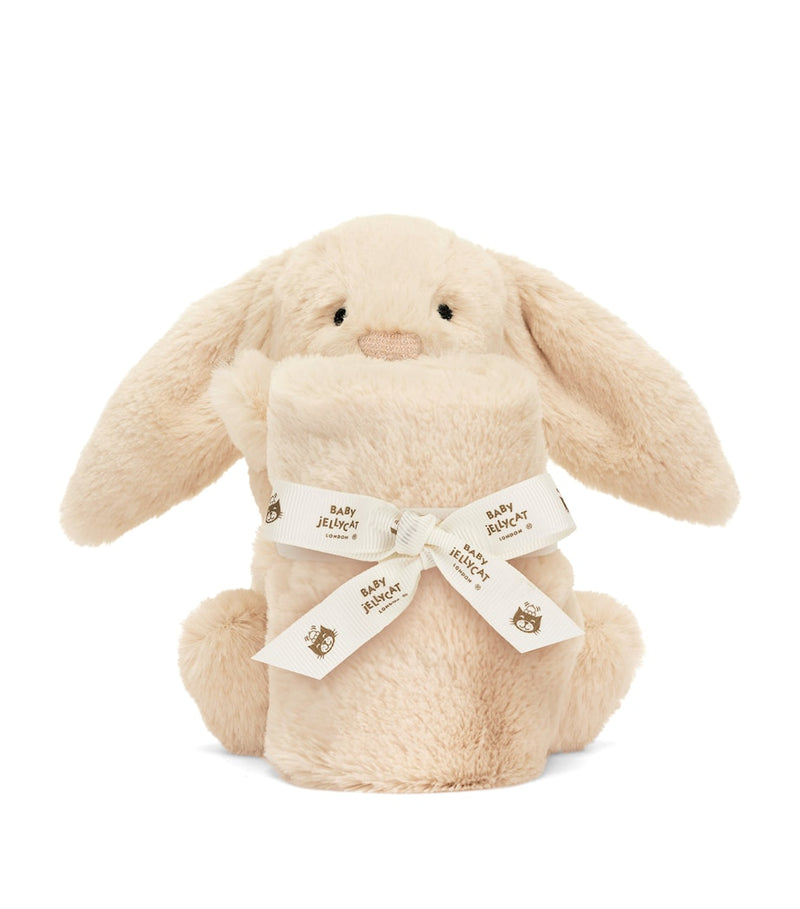 Jellycat bunny soother blanket with miniature bunny 34cm x 34cm, UK version