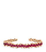 Harrods Suzanne Kalan Rose Gold, Diamond and Ruby Shimmer Audrey Bangle- Buy online at McGrocer