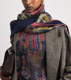 Etro wool-blend paisley scarf, imported from the UK