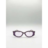 Superdrug SVNX Oval Rectangular Vintage Sunglasses Purple- Buy online at McGrocer