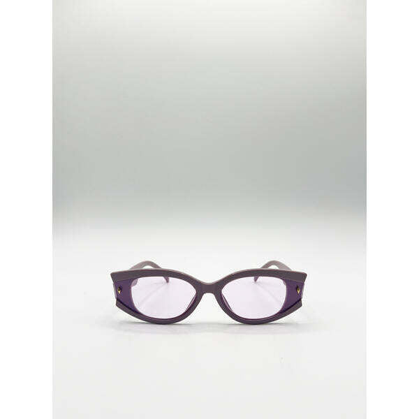 SVNX vintage oval rectangular sunglasses in purple one size - British product