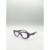 SVNX vintage oval rectangular sunglasses in purple one size - British product