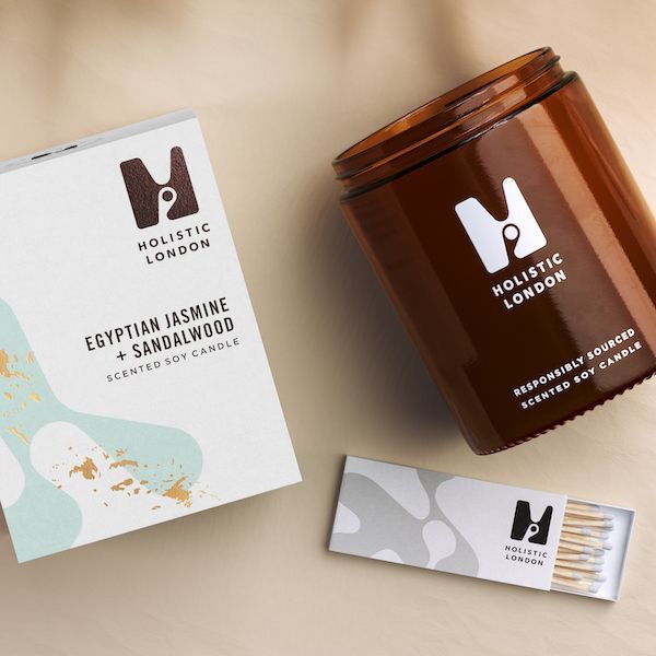 Holistic London Scented Candle Jasmine Sandalwood 180ml, UK version