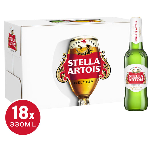 Stella Artois Belgium Premium Lager Beer 18x330ml GOODS Sainsburys   