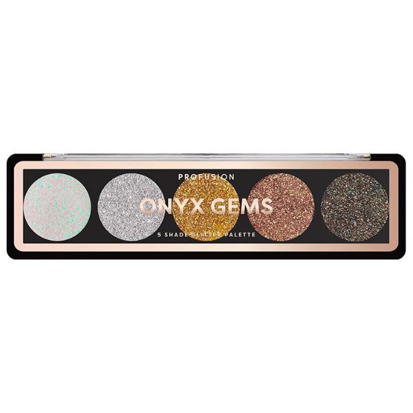 Profusion Cosmetics glitter gems palette onyx, imported from the UK