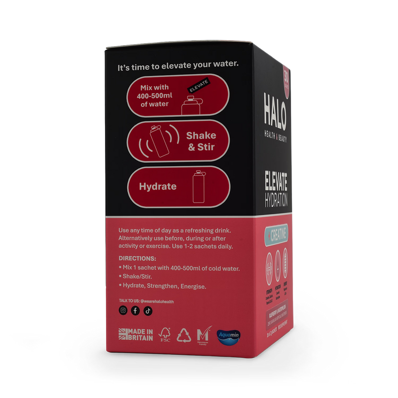 Halo Elevate hydration creatine powder 30 sachets, UK version