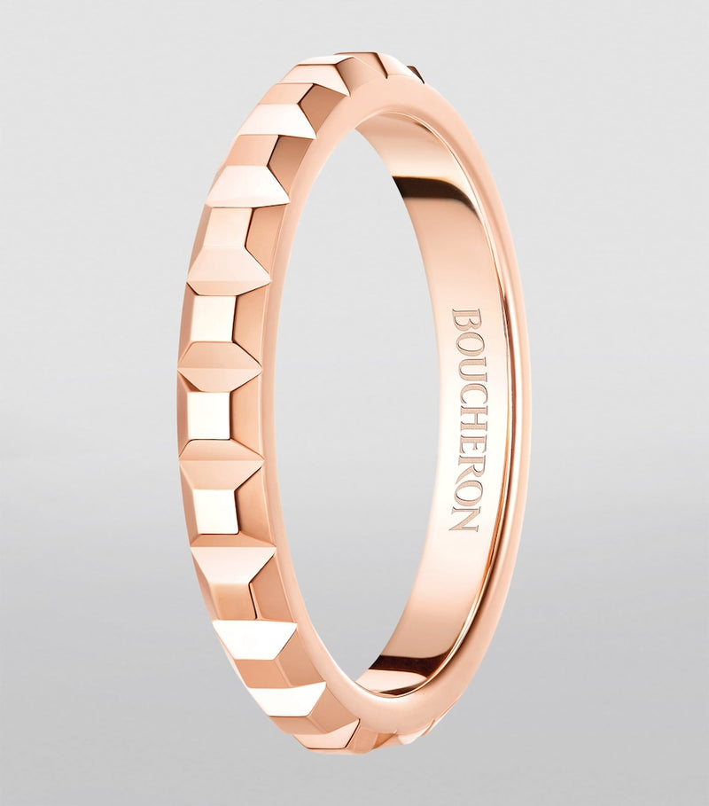 Boucheron rose gold Clou de Paris wedding band (British brand)