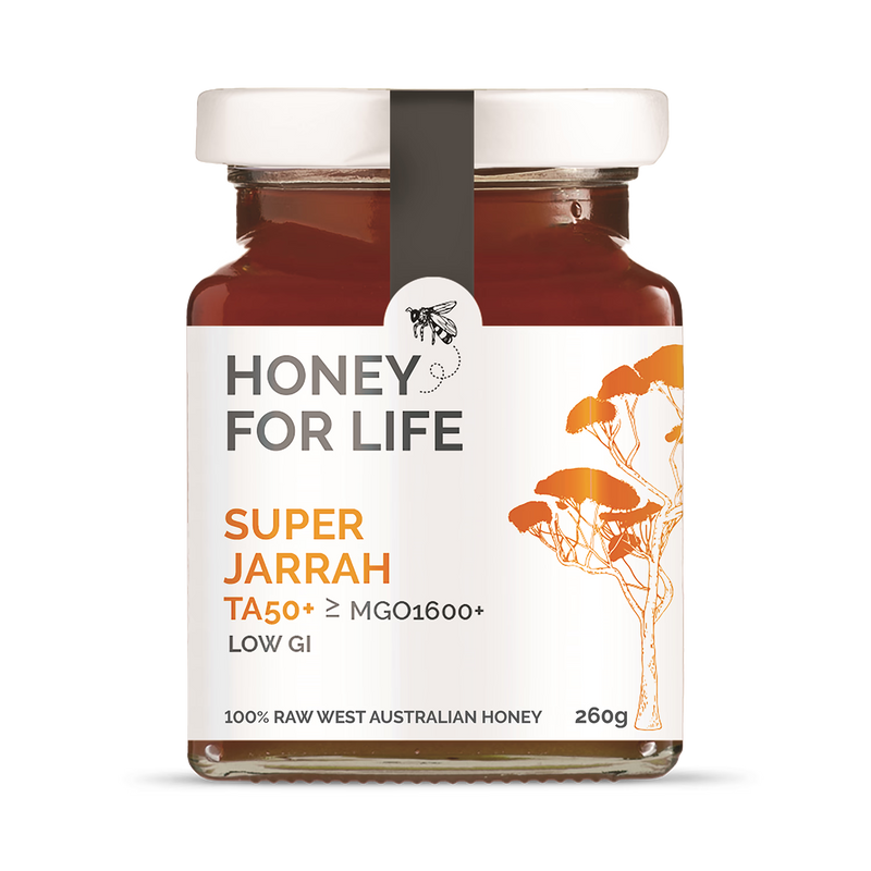 Honey for Life Super Jarrah raw honey 260g, UK version