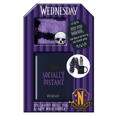 Superdrug Wednesday Addams Family Spellbound Socks Body Wash and Mug Gift Set 100ml- Buy online at McGrocer