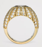 Jacquie Aiche large aquamarine diamond oval dome ring, UK version
