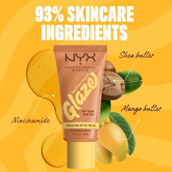 NYX Professional Makeup Buttermelt Glaze Skin Tint, imported from the UK