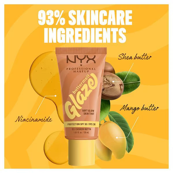 NYX Professional Makeup Buttermelt Glaze Skin Tint, imported from the UK