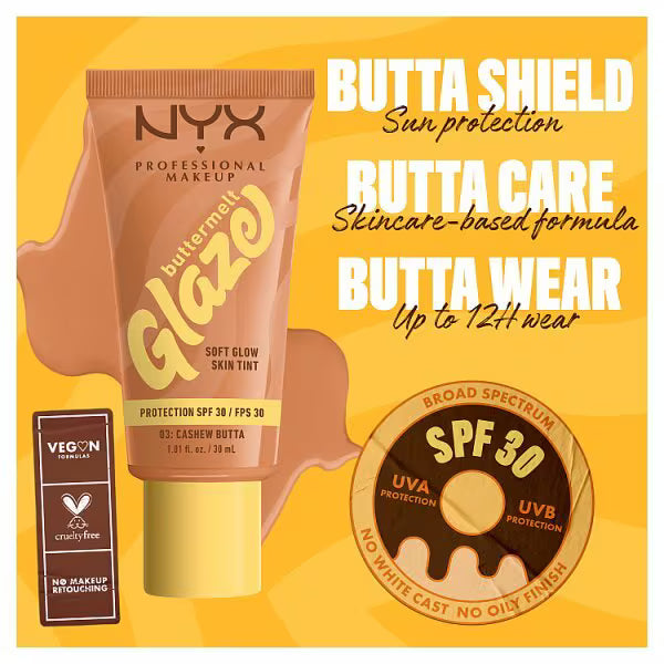 NYX Professional Makeup Buttermelt Glaze Skin Tint, imported from the UK