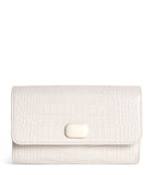 Jeffrey Levinson leather croc-embossed clutch bag, UK version