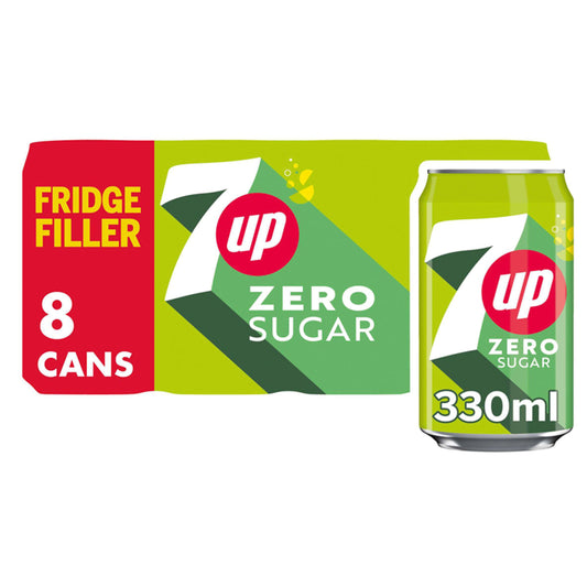 7UP Zero Sugar Lemon & Lime Cans 8x330ml GOODS Sainsburys   