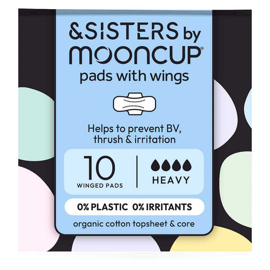 &SISTERS by Mooncup, Organic Cotton Pads, Heavy, 10 pack, Bleach-Free GOODS Boots   