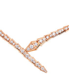 Bvlgari Serpenti Viper rose gold diamond necklace 34cm (British brand)