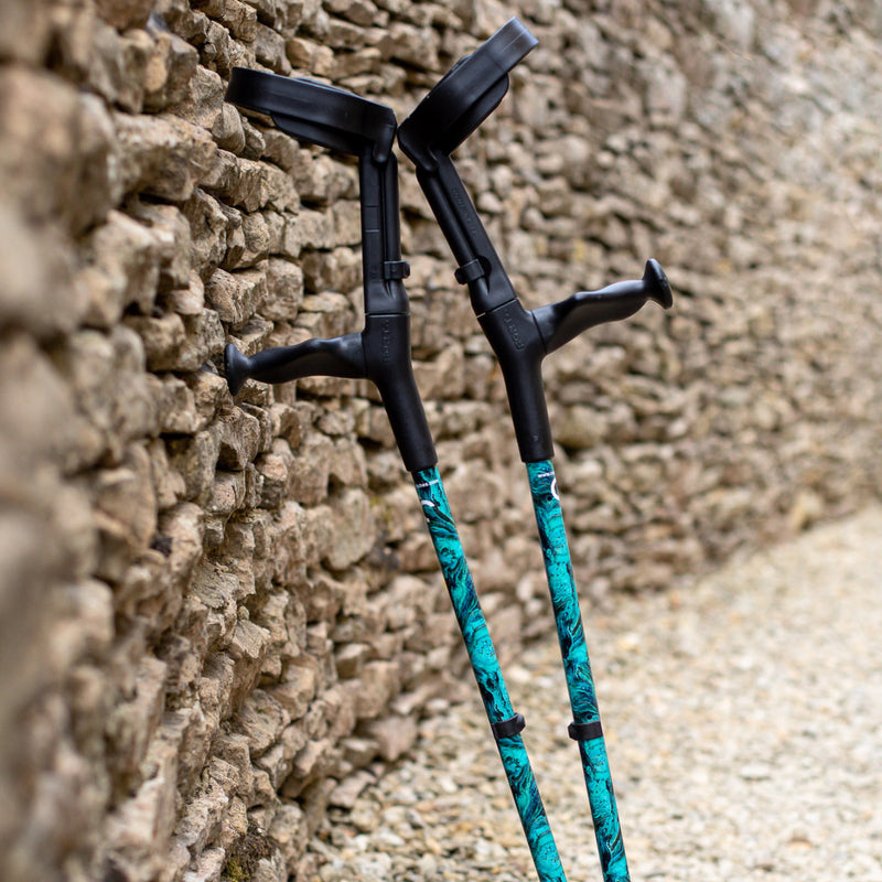 Cool Crutches Emerald Sky ergonomic forearm crutches (British brand)