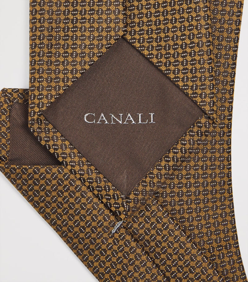 Canali silk-wool jacquard tie 8cm (British brand)