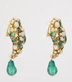 Saint Laurent Crystal Heart clip-on earrings (British brand)