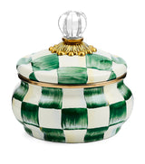 Harrods Hand-Painted Emerald Check Squashed Pot 590ml- Buy online at McGrocer