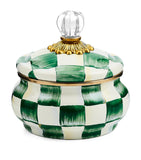 MacKenzie-Childs Emerald Check squashed pot 590ml, imported from the UK