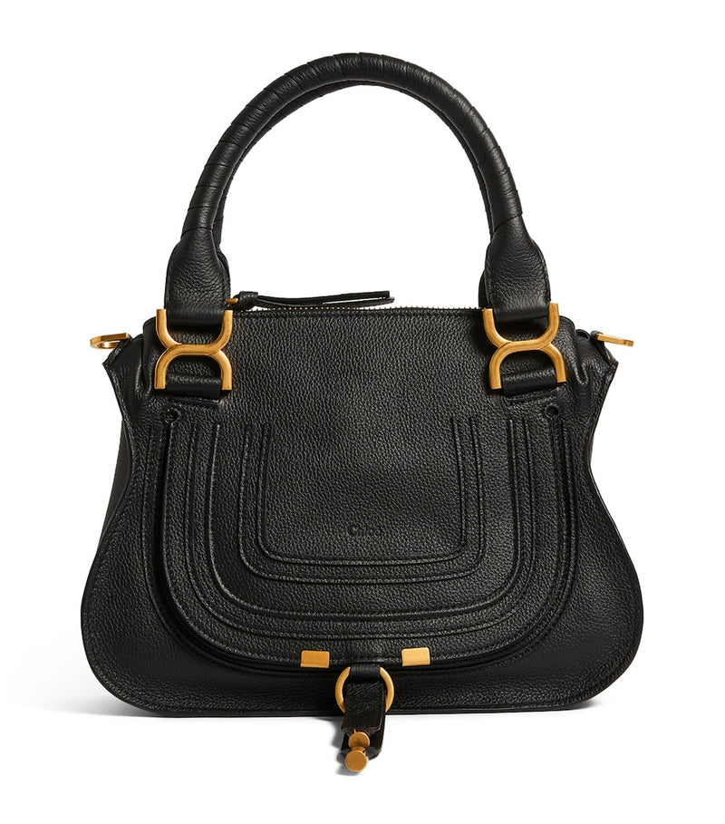 Chloé Marcie top-handle bag in grained leather, imported from the UK