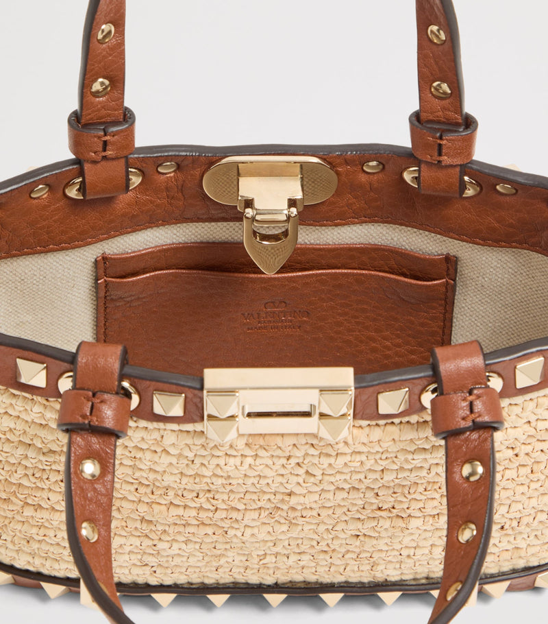Valentino Garavani Mini Straw Rockstud handbag, imported from the UK