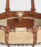Valentino Garavani Mini Straw Rockstud handbag, imported from the UK