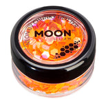 Moon Glow Neon UV Chunky Glitter Orange, imported from the UK