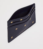 Smythson Panama card holder in crossgrain calf leather with stars detail - British product